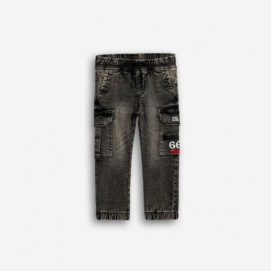 FUNKY Παντελόνι Cargo Τζιν 126-312101 Μαύρο