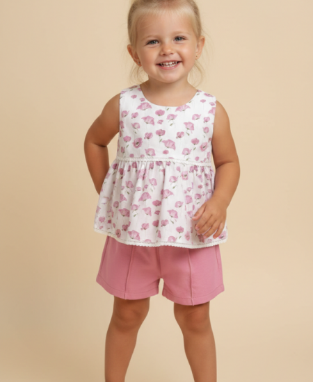 SWEET BABY Σετ Αμάνικο και Σορτς Γ124 Σάπιο Μήλο