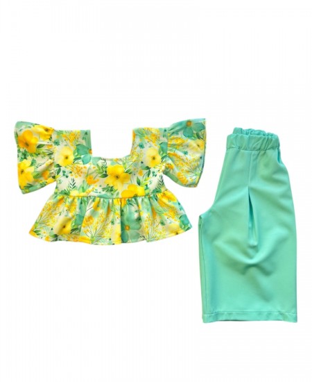 SWEET BABY Σετ Τοπ και Παντελόνα Γ165 Βεραμάν