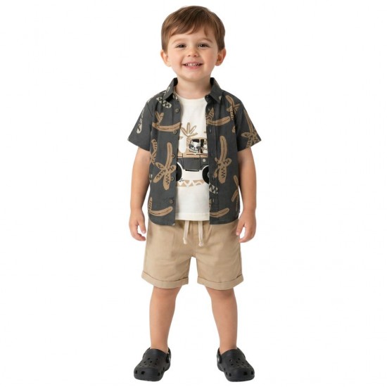 TRAX Σετ Πουκάμισο, Μπλούζα και Βερμούδα 49445 Γκρι