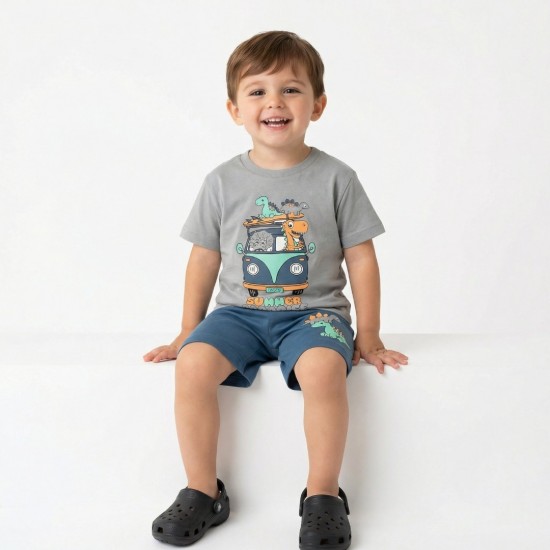 TRAX Σετ Μπλούζα και Βερμούδα 49419 Γκρι