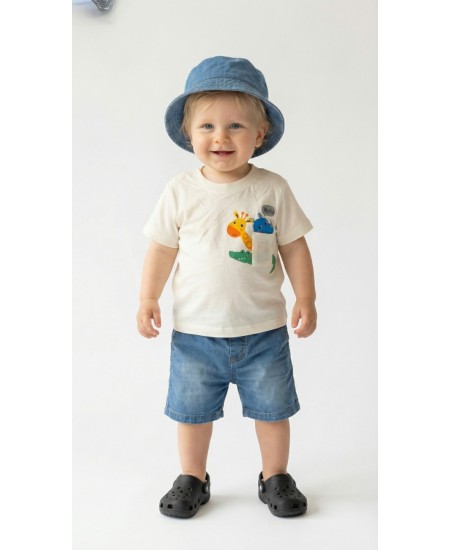 TRAX Σετ Μπλούζα, Τζιν Βερμούδα και Καπέλο 49058 Λευκό