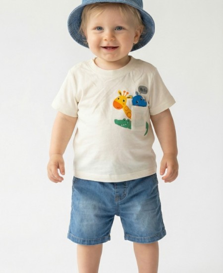 TRAX Σετ Μπλούζα, Τζιν Βερμούδα και Καπέλο 49058 Λευκό