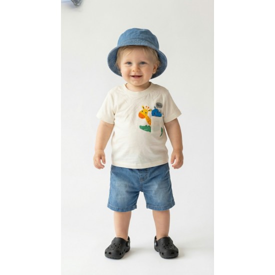 TRAX Σετ Μπλούζα, Τζιν Βερμούδα και Καπέλο 49058 Λευκό