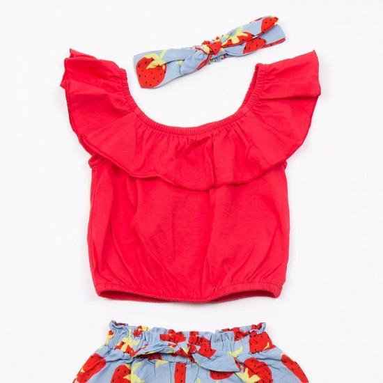 TRAX Σετ Τοπ, Σορτς και Κορδέλα 49242 Κόκκινο