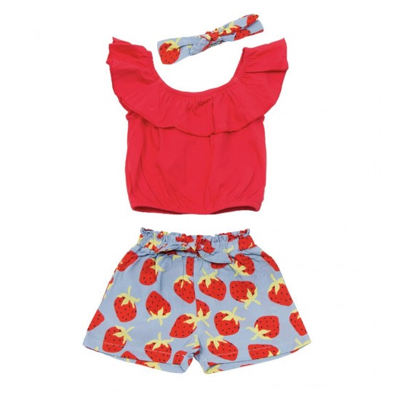 TRAX Σετ Τοπ, Σορτς και Κορδέλα 49242 Κόκκινο